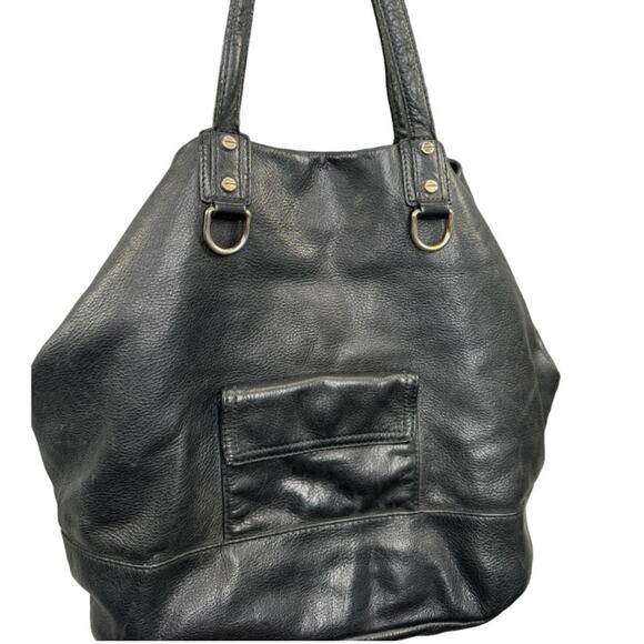 J. CREW Tote Marlowe Black Leather Shoulder Satchel Bag - Picture 2 of 11